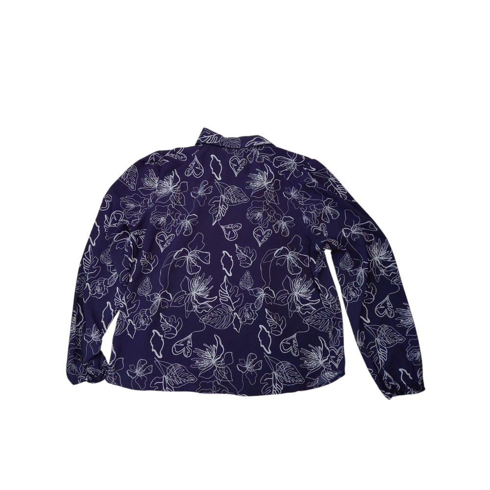 Joe Fresh Blue and White Patterned Blouse - Picture 2 of 5
